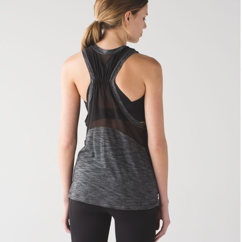 Lululemon Work The Circuit Tank in Heathered Black / Black Size 6